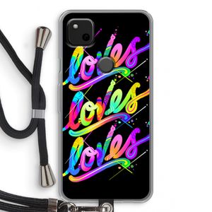 Loves: Pixel 4a Transparant Hoesje met koord