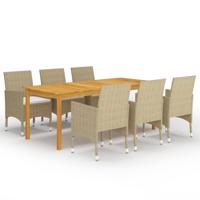 7-delige Tuinset beige