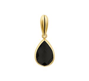 Hanger geelgoud-onyx goudkleurig-zwart 7,5 x 20 mm