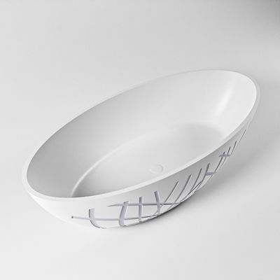 Vrijstaand bad Mondiaz Holm Design | 180x85 cm | Solid surface | Ovaal | Cale
