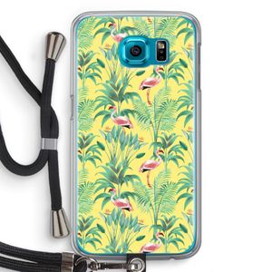 Flamingo party: Samsung Galaxy S6 Transparant Hoesje met koord