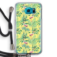 Flamingo party: Samsung Galaxy S6 Transparant Hoesje met koord