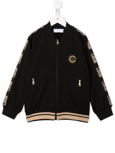 Roberto Cavalli Junior pull à bande logo - Noir