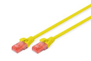 Digitus DK-1617-0025/Y RJ45 Netwerkkabel, patchkabel CAT 6 U/UTP 0.25 m Geel Vlambestendig, Halogeenvrij, Rond, Verdraaide paren, Onafgeschermd 1 stuk(s)