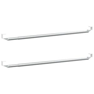 vidaXL Gordijnrails 2 st 60-105 cm aluminium wit en zilverkleurig