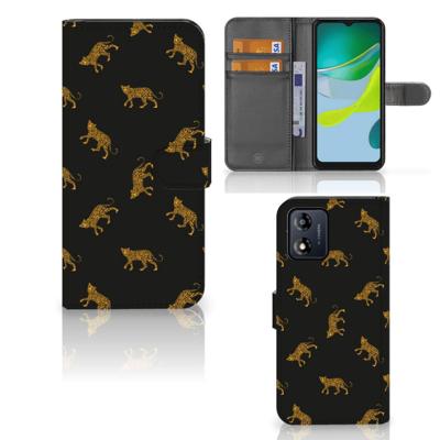 Telefoonhoesje | Met pasjeshouder | voor Motorola Moto E13 4G Leopards
