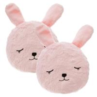 Dieren sierkussen kinderkamer - 2x - roze konijn - 27 cm - polyester