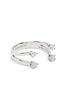 Delfina Delettrez bague Dots en or blanc 18ct pavée de diamants - Argent