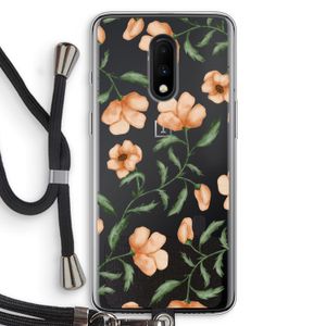 Peachy flowers: OnePlus 7 Transparant Hoesje met koord