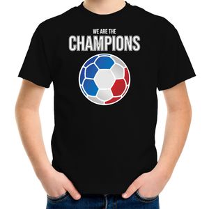 Tsjechie EK/ WK supporter t-shirt we are the champions met Tsjechische voetbal zwart kinderen