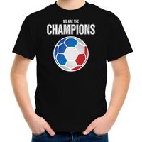 Tsjechie EK/ WK supporter t-shirt we are the champions met Tsjechische voetbal zwart kinderen