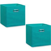 Zeller kastmanden - 2x - Groen - vierkant - 32 x 32 cm - opbergmand - vakkenkast opbergers Zeller kastmanden - 2x - Groen - vierkant - 32 x 32 cm - opbergmand - vakkenkast opbergers