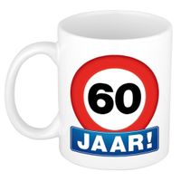 Verkeersbord mok/ beker 60 jaar - Verjaardagsmokken - thumbnail