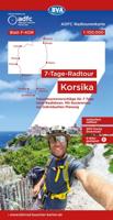 Fietskaart KOR ADFC Radtourenkarte Corsica fietskaart 7 daagse fietstocht | BVA BikeMedia