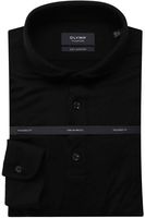 OLYMP SIGNATURE Soft Business Tailored Fit Polo shirt zwart, Effen