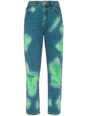 Philipp Plein jean à imprimé tie-dye - Bleu