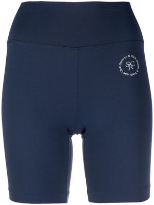 Sporty & Rich short à logo imprimé - Bleu