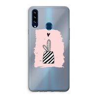 Zwart-wit cactus: Samsung Galaxy A20s Transparant Hoesje