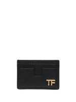 TOM FORD porte-cartes en cuir à plaque logo - Noir