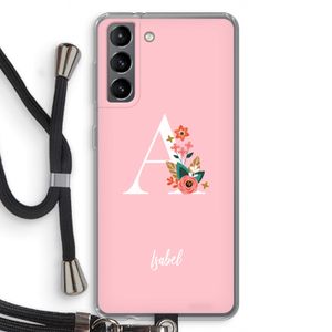 Pink Bouquet: Samsung Galaxy S21 Transparant Hoesje met koord