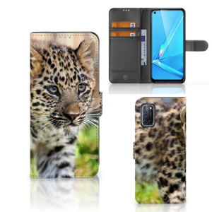 OPPO A72 | OPPO A52 Telefoonhoesje met Pasjes Baby Luipaard