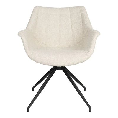 Zuiver Doulton eetkamerstoel bouclé Naturel draaibaar