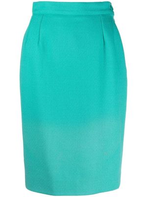Saint Laurent Pre-Owned jupe crayon à taille haute (années 1980) - Vert