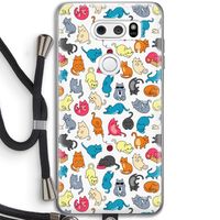 Kleurrijke katten: LG V30 Transparant Hoesje met koord