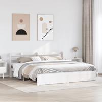 Bedframe met hoofdeinde zonder matras 180x200 cm wit