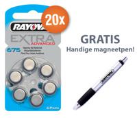 Voordeelpak Rayovac gehoorapparaat batterijen - Type 675 (blauw) - 20 x 6 stuks + gratis magnetische batterijpen - thumbnail