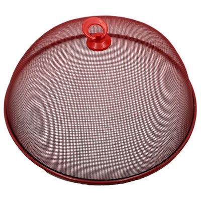 Vliegenkap/voedselkap - rood - metaal - D35 x H16 cm