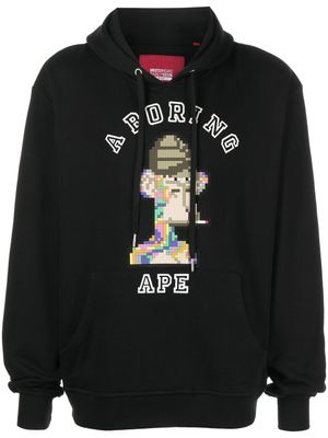 Mostly Heard Rarely Seen 8-Bit hoodie A Boring Ape imprimé - Noir