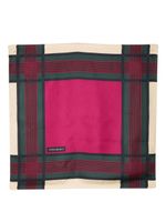 Saint Laurent foulard en soie à patch logo - Rose - thumbnail