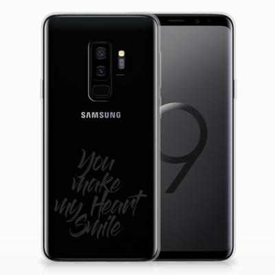 Samsung Galaxy S9 Plus | Siliconen hoesje | met naam Heart Smile Samsung Galaxy S9 Plus | Siliconen hoesje | met naam Heart Smile