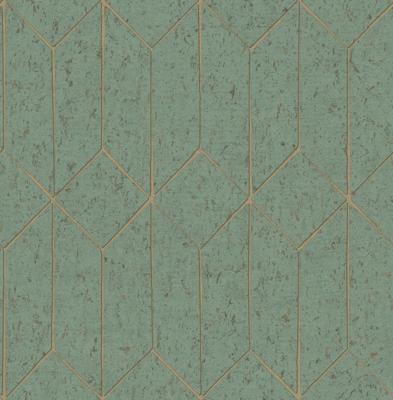 Dutch Wallcoverings Arber - Hayden Sage - Groen/Goud