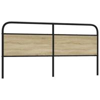 Hoofdbord 180 cm staal en bewerkt hout sonoma eikenkleurig