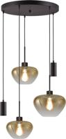 Masterlight 5-lichts hanglampGenua zwart met 2x goud glas Ø 24cm - 1x Ø 29cm en 2x pendel - 2972-05-05-50-5MB249 Masterlight 5-lichts hanglampGenua zwart met 2x goud glas Ø 24cm - 1x Ø 29cm en 2x pendel - 2972-05-05-50-5MB249