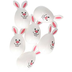 Vulbare hobby kunststof paaseieren - 8 cm - 24x stuks - witte kip - Paasdecoraties