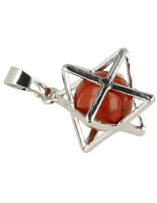 Edelstenen Hanger Jaspis Rood Merkabah