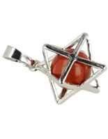 Edelstenen Hanger Jaspis Rood Merkabah - thumbnail