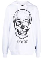 Philipp Plein hoodie à imprimé tête de mort - Blanc - thumbnail