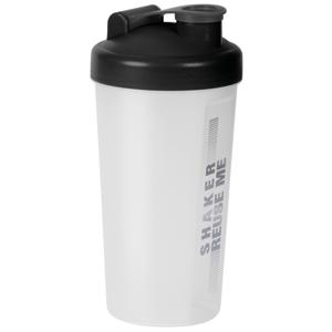 Shakebeker/shaker/bidon - 700 ml - zwart - kunststof