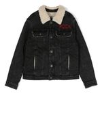 Zadig & Voltaire Kids veste en jean à col en peau lainé artificielle - Noir