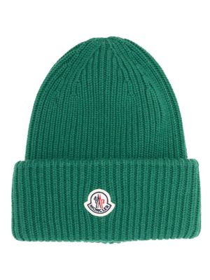 Moncler bonnet à patch logo - Vert