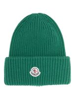 Moncler bonnet à patch logo - Vert Moncler bonnet à patch logo - Vert
