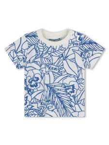 Kenzo Kids t-shirt en coton à fleurs - Blanc