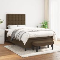 Boxspring met matras stof donkerbruin 120x200 cm