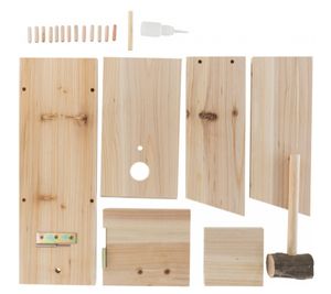 Trixie nestkast bouwpakket hout (15X12X36 CM GAT 2,8 CM)