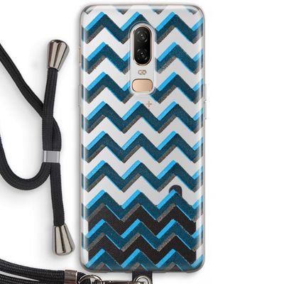 Onderbroken lijn: OnePlus 6 Transparant Hoesje met koord