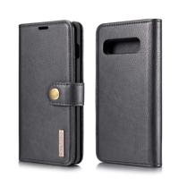 DG. MING Crazy Horse textuur Flip afneembare magnetische lederen Case voor Galaxy S10 Plus met houder & kaartsleuven & portemonnee (zwart)